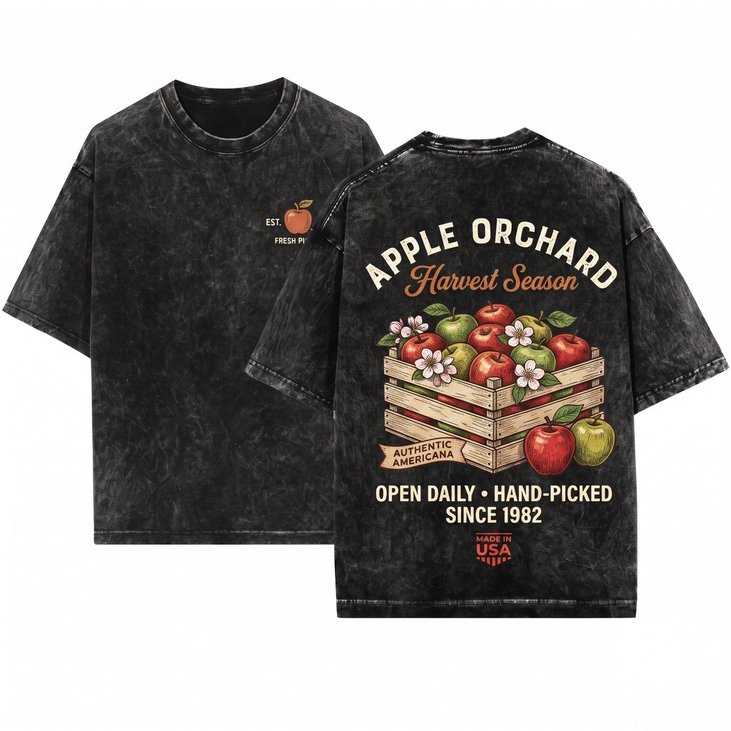 Fall Apple Orchard Harvest Season Unisex Wash T-Shirt