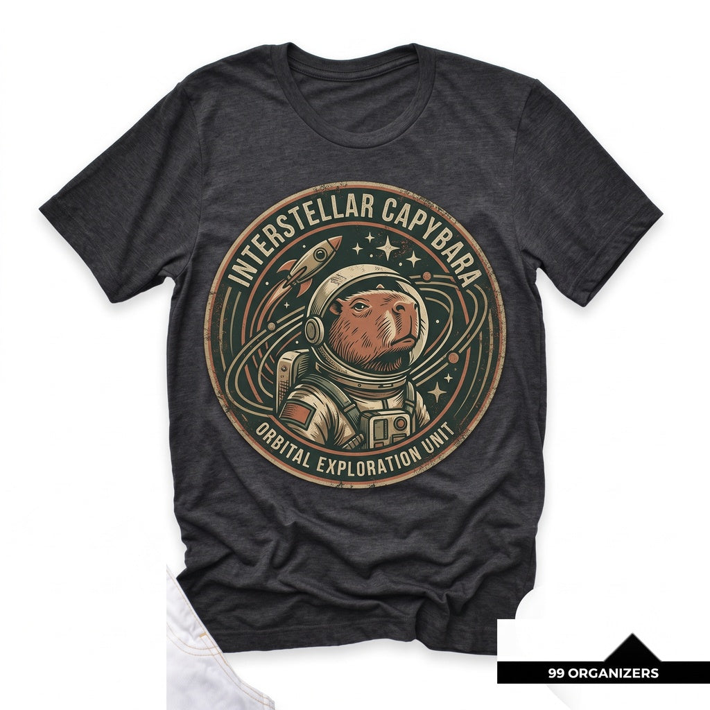 Funny Astronaut CapybSpace Capybara Astronaut Funny Animal Lover Graphic Cotton Apparel Unisex TShirt
