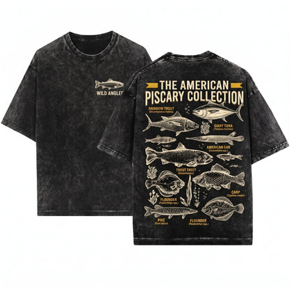 Vintage 90s Fish Tattoo Style Retro Bass Lover Ocean Apparel Unisex Wash T-Shirt
