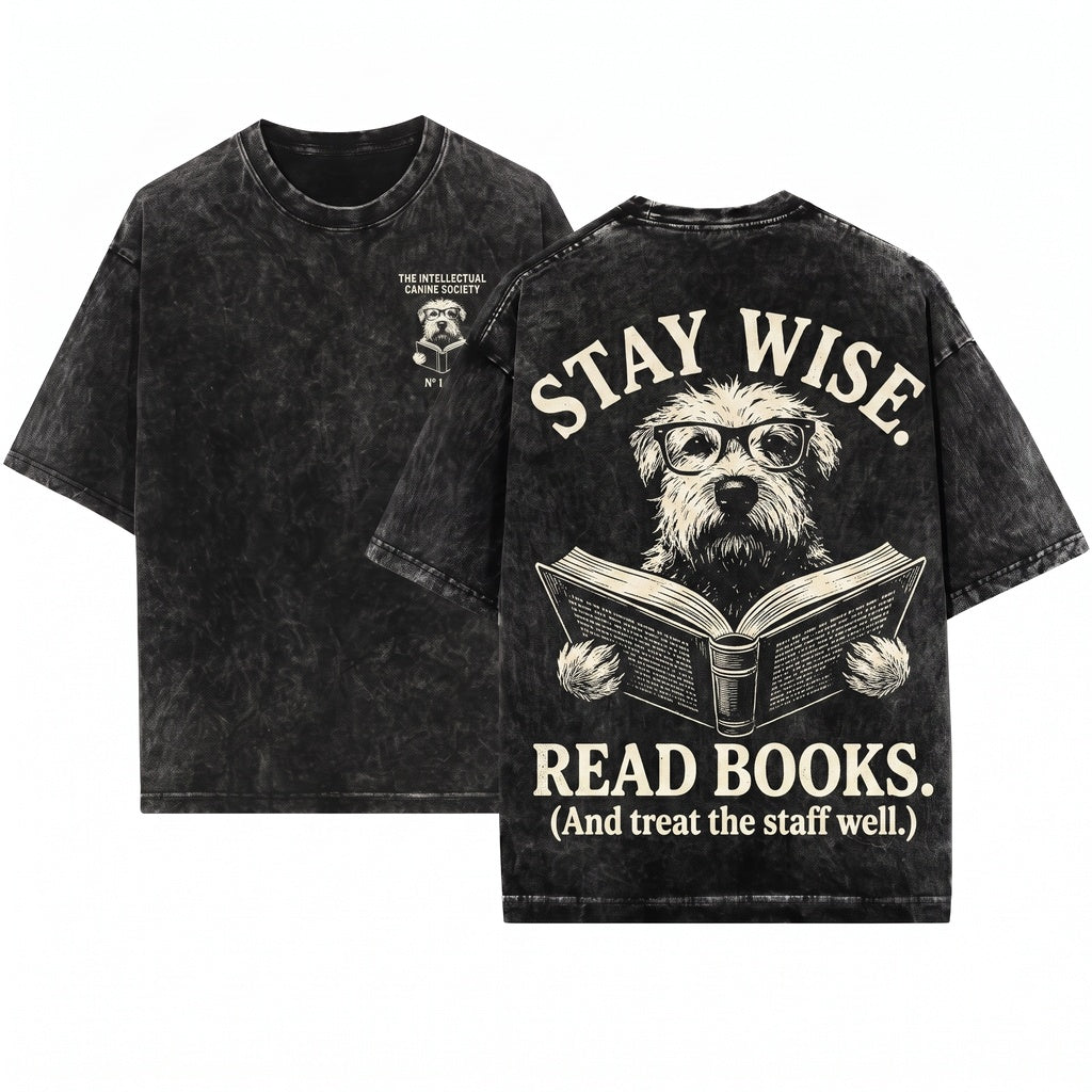 Soft Coated Wheaten Terrier Reading Bookish Dog Mom Dad Gift Unisex Wash T-Shirt