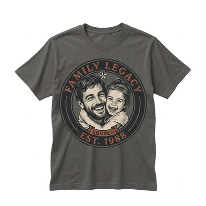 Personalized Picture Custom Family Dad and Daughter Photo Gift Unisex TShirt