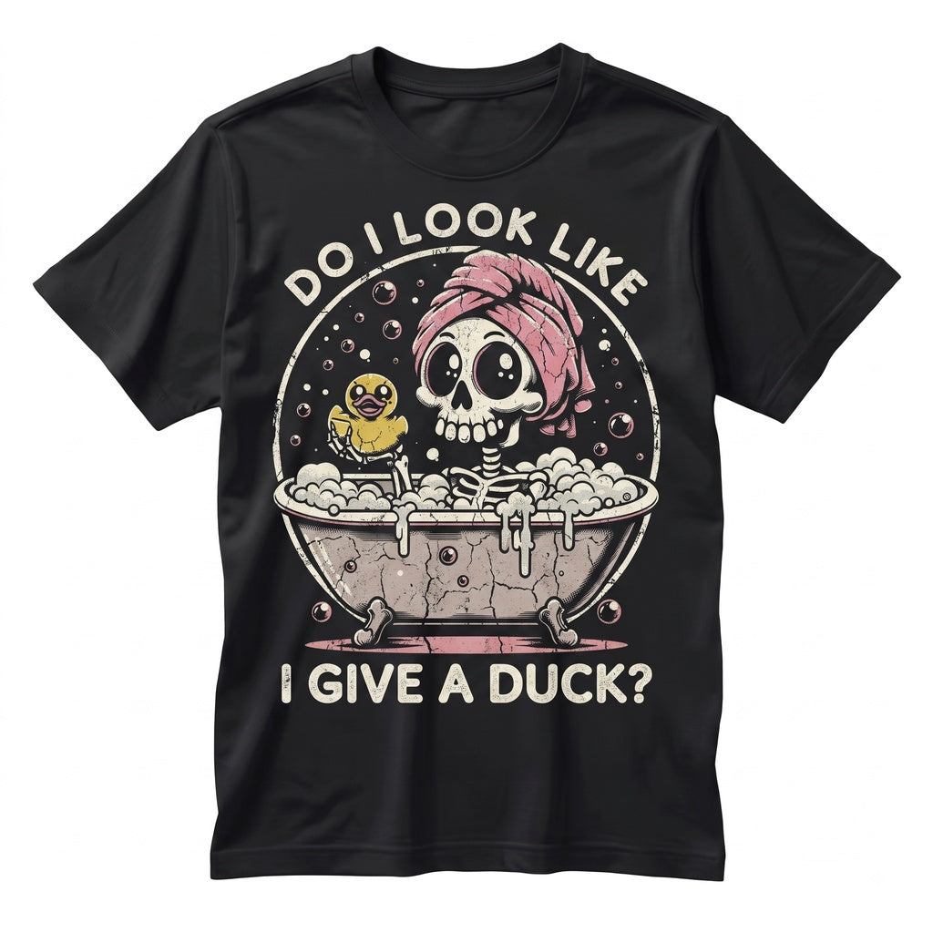Bathtub Skeleton Bath Funny Spooky Waterproof Graphic Dont Give A Duck Novelty Unisex TShirt