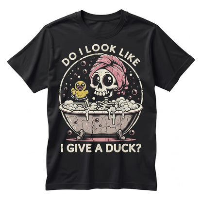 Bathtub Skeleton Bath Funny Spooky Waterproof Graphic Dont Give A Duck Novelty Unisex TShirt