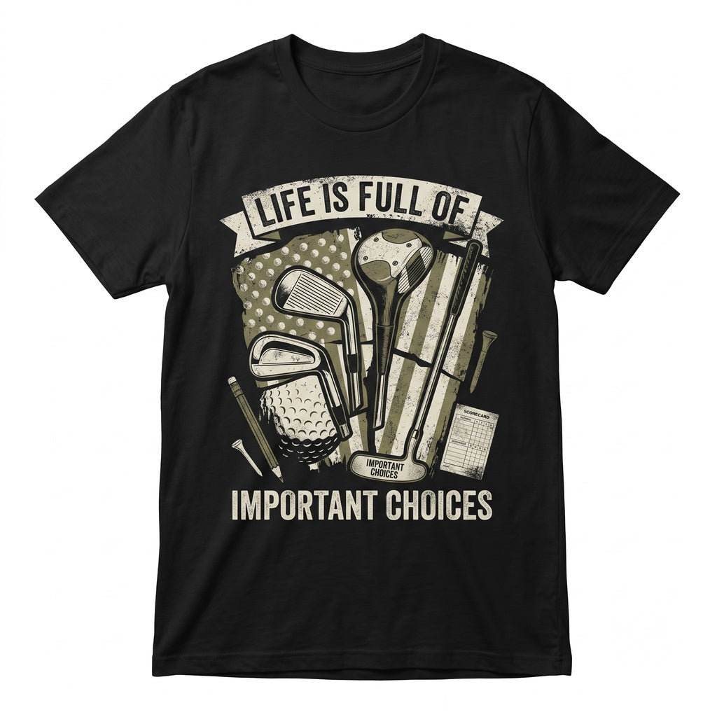 Life Is Full Of Important Choices Patriotic Golf Lover Clubs Gift Unisex TShirt