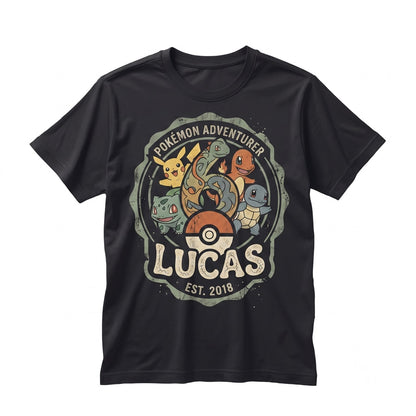 Customized Pocket Monster Birthday Family Matching Graphic Cotton Kids Adults Unisex TShirt
