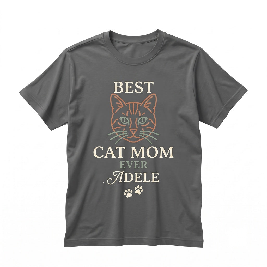 Retro Sunset Cat Mom Vintage Pet Portrait Unisex TShirt