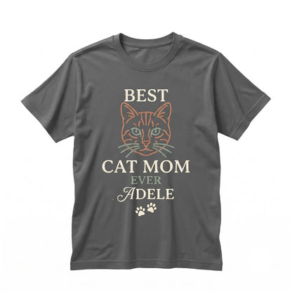 Retro Sunset Cat Mom Vintage Pet Portrait Unisex TShirt