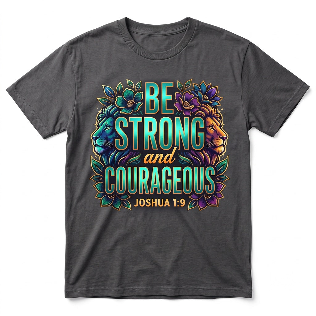 Be Strong Courageous Joshua 19 Christian Minimalist Bible Verse Unisex TShirt
