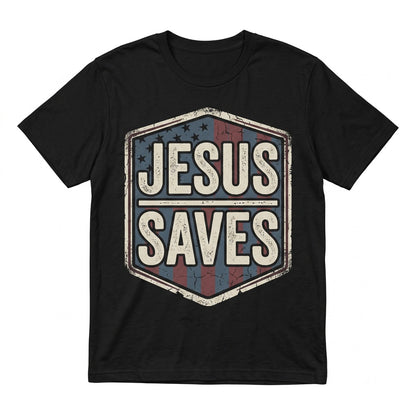 Jesus Saves Christian Patriotic USA 4th of July America 250th Independence Day Unisex TShirt