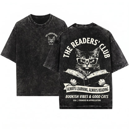Somali Cat Reading Bookworm Mom Dad Lover Librarian Gifts Unisex Wash T-Shirt