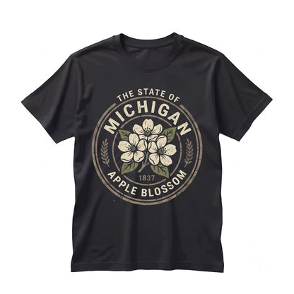 Michigan Apple Blossom Botanical Gardening Souvenir Travel Gift for Mother Girlfriend Unisex TShirt