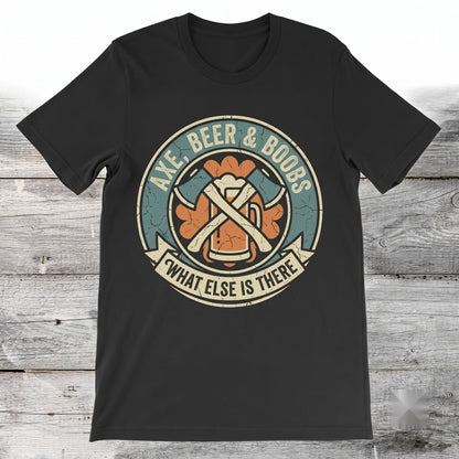 Funny Axe Throwing Beer Drinker Hatchet Thrower Gift Cool Hobby Tournaments Costume Present Unisex TShirt
