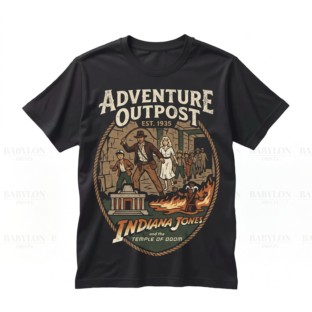 Vintage Temple of Doom Archaeology Adventure Theme Park Ride Graphic Fan Gift Unisex TShirt