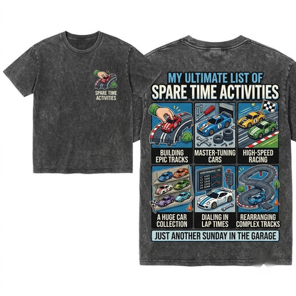 Slot Car Hobby Spare Time Graphic Apparel Unisex Wash T-Shirt