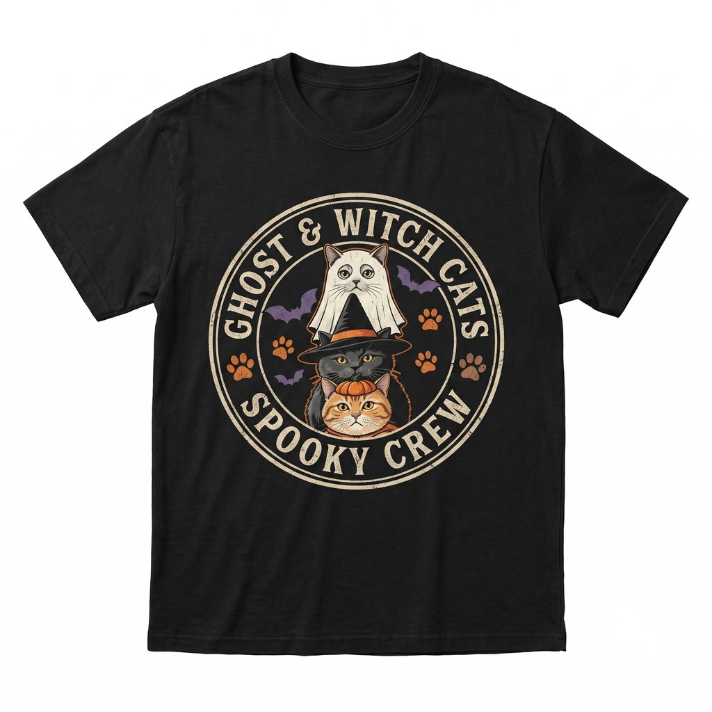 Halloween Cat Pumpkin Witch Spooky Fall Lover Sweatshirt Graphic Vintage Apparel Unisex TShirt