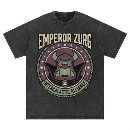 Oversized Emperor Zurg Villain Graphic Apparel, Space Ranger Nemesis Retro Purple Cotton Top, Unisex TShirt