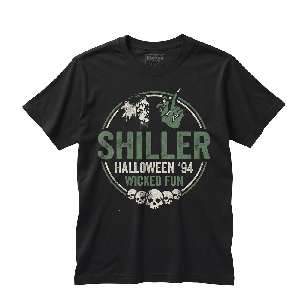 Chiller Vintage Horror Graphic Retro Monster Movie Spooky Halloween Black Cotton Crewneck Top Unisex TShirt