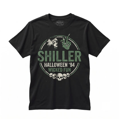 Chiller Vintage Horror Graphic Retro Monster Movie Spooky Halloween Black Cotton Crewneck Top Unisex TShirt