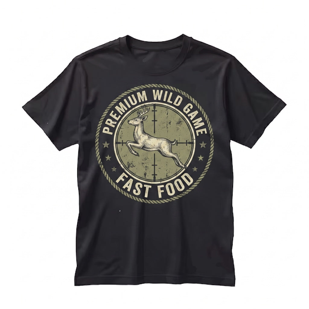 Funny Fast Food Deer Hunter Dad Gift Ideas Graphic Novelty Humor Apparel Unisex TShirt