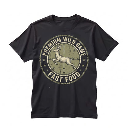 Funny Fast Food Deer Hunter Dad Gift Ideas Graphic Novelty Humor Apparel Unisex TShirt