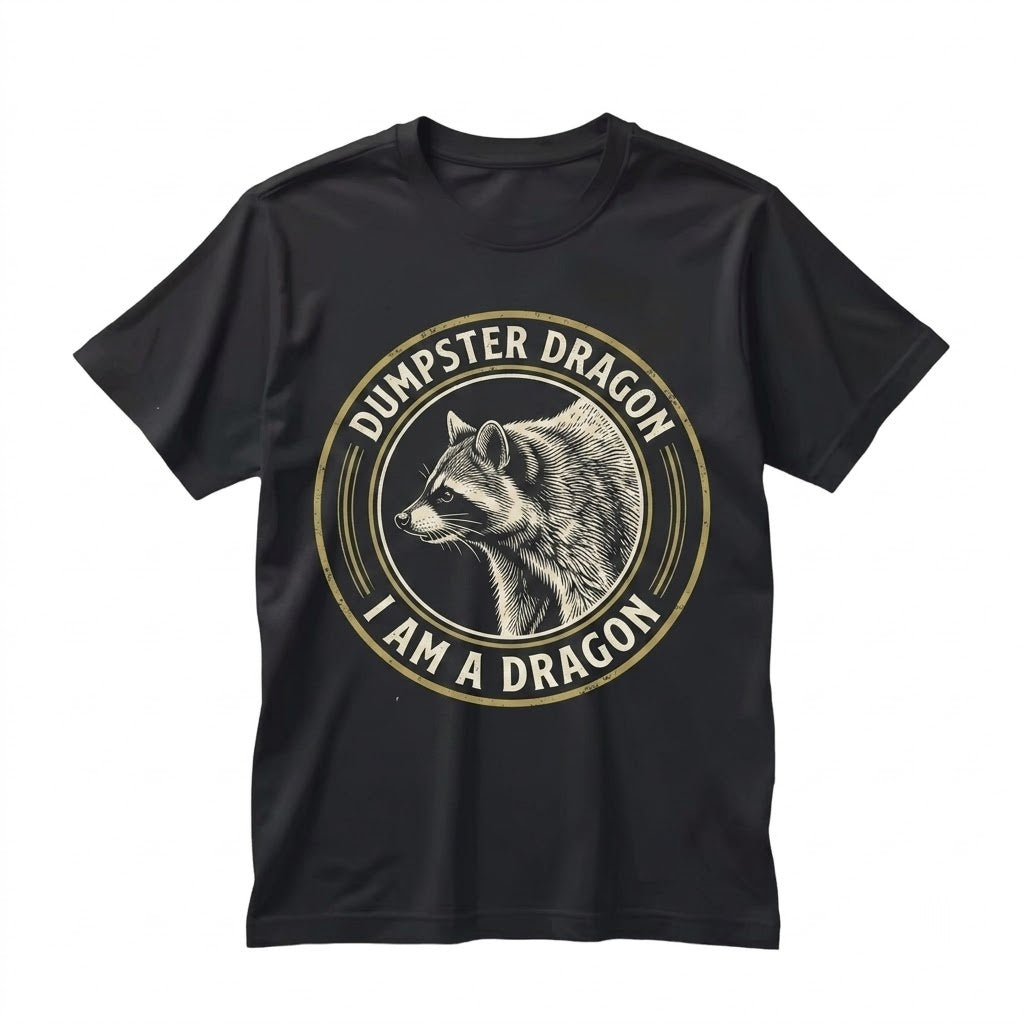 Japanese Dragon Raccoon Graphic Tanuki Anime Streetwear Cotton Apparel, Retro Asian Mythical Creature Merch Unisex TShirt