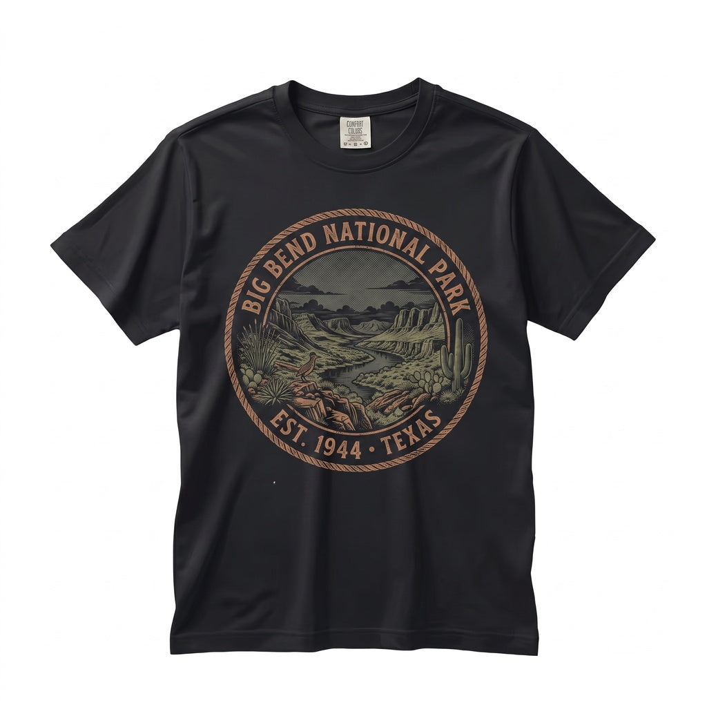 Big Bend National Park Texas Vintage Desert Canyon Landscape Hiking Nature Travel Gift Unisex TShirt
