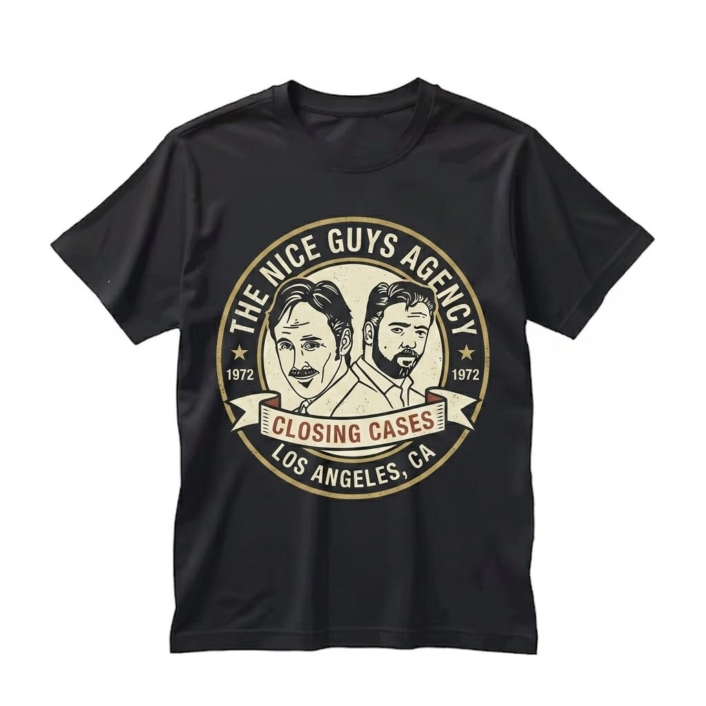 Nice Guys Agency Coffee Mug Funny Retro Movie Ceramic Collectible Apparel Graphic Unisex TShirt