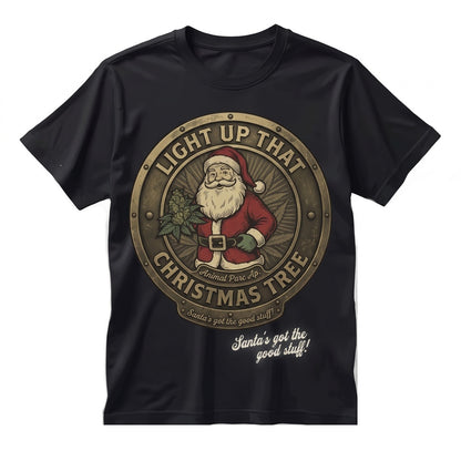 Funny Stoned Santa 420 Weed Christmas Holiday Gift Graphic High Season Stoner Apparel Unisex TShirt