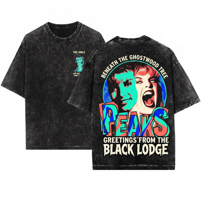 Laura Palmer Retro Peaks Mystery Drama Grunge Graphic Unisex Wash T-Shirt