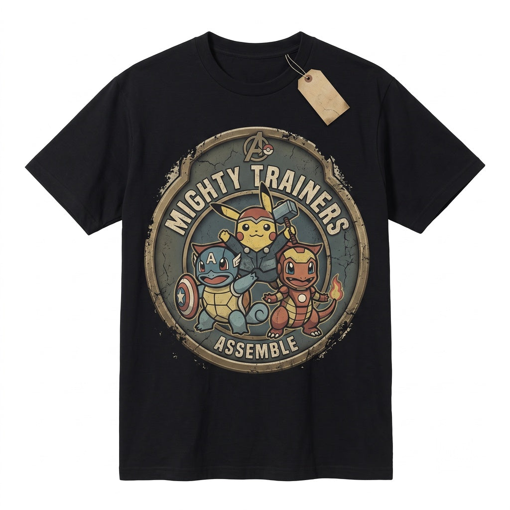 Superhero Pocket Monster Mashup Vintage Wash Graphic Retro Oversized Gamer Gift Unisex TShirt