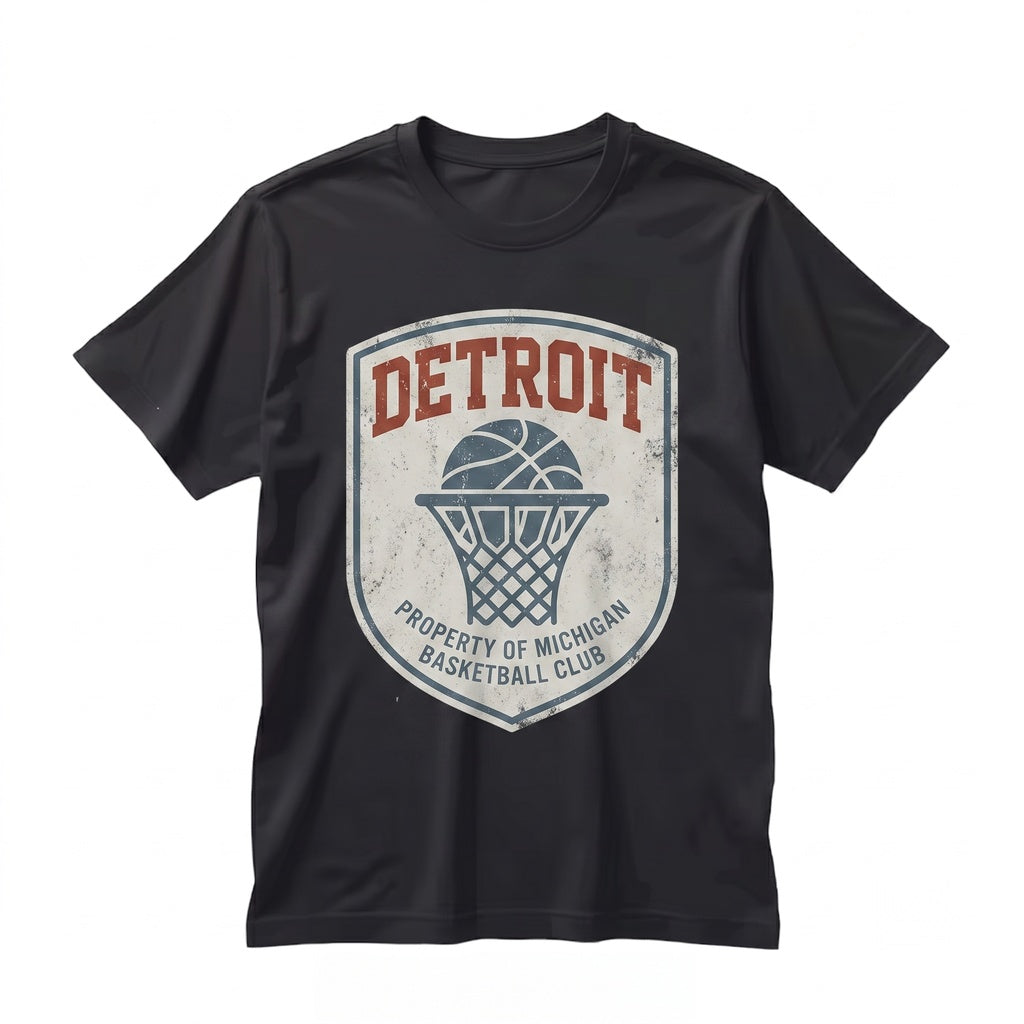 Detroit Basketball Vintage Hoops Fan Game Day Graphic Unisex TShirt