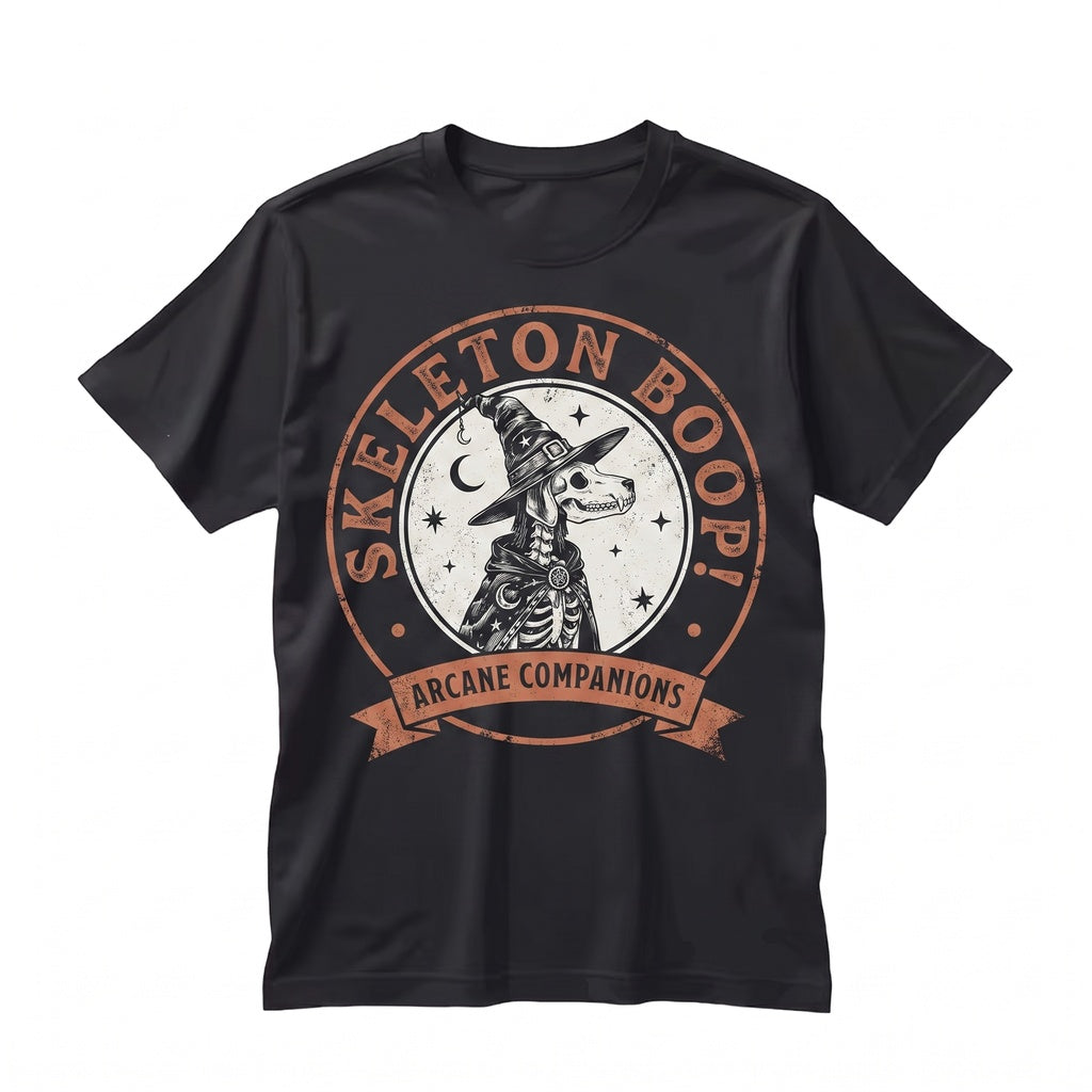 Funny Halloween Dog Skeleton Boop Graphic Spooky Season Party Lover Gift Unisex TShirt
