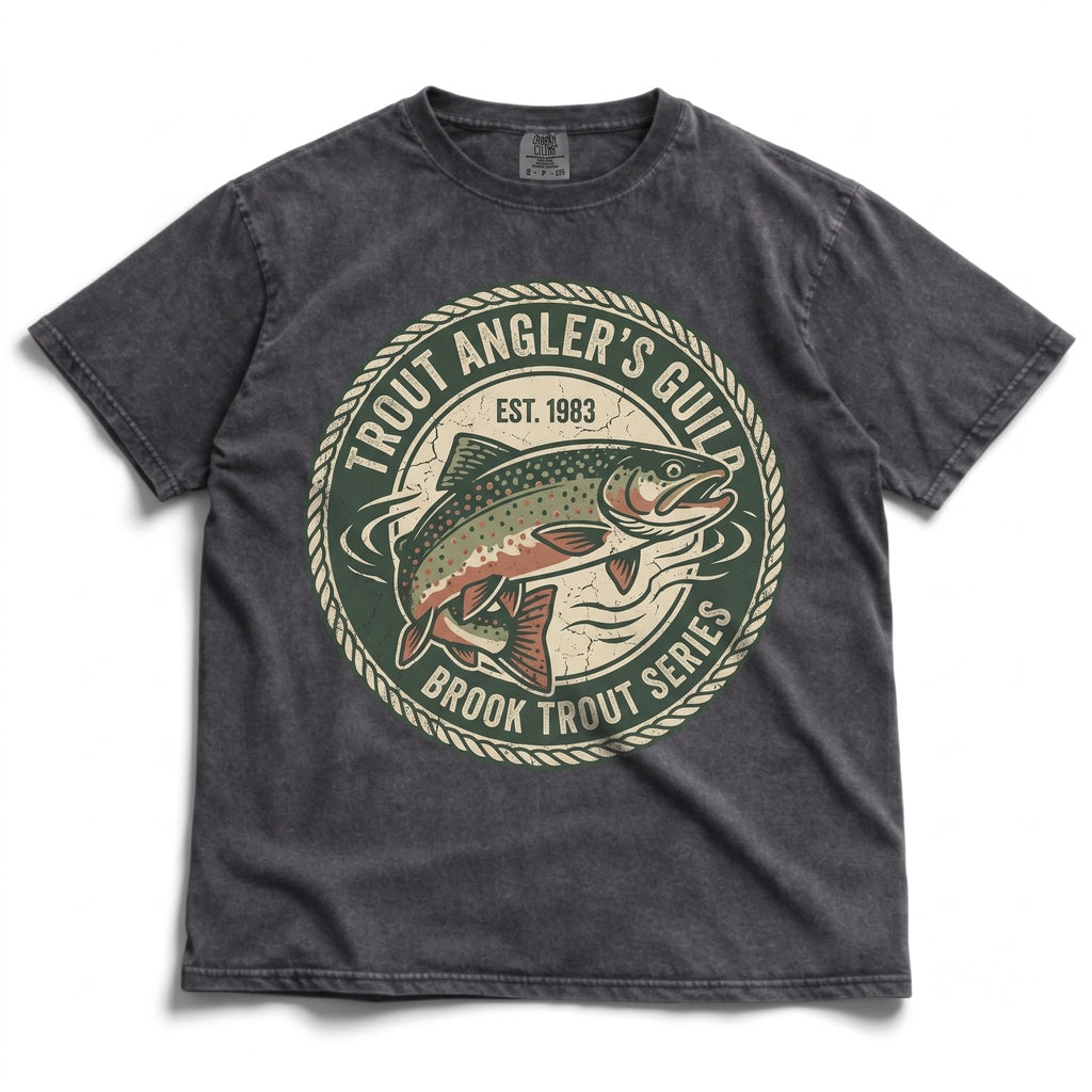 Vintage Brook Trout Graphic River Nature Outdoor Fisherman Gift Unisex TShirt