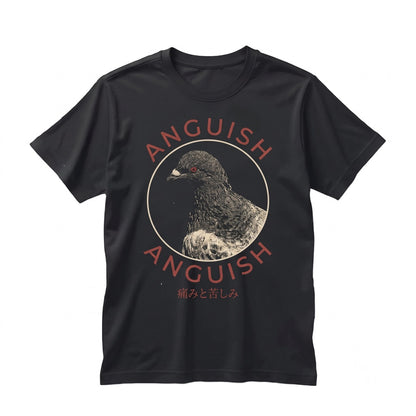 Anguish Pigeon Vintage Japanese Graphic Retro Bird Cotton Unisex TShirt