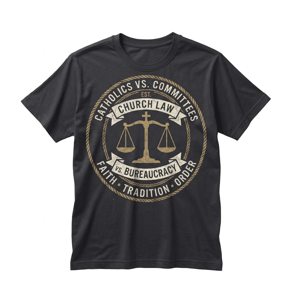 Catholics vs Committees Funny Church Parish Life Humor Gift for Men Women Unisex TShirt
