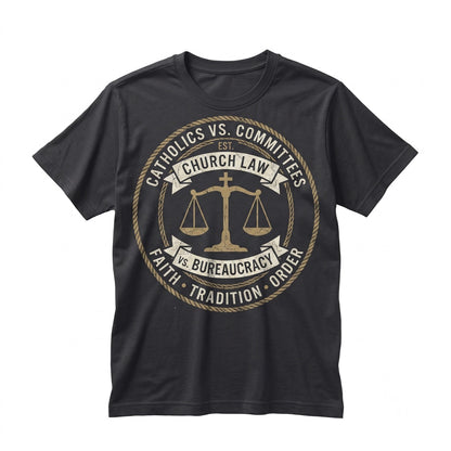 Catholics vs Committees Funny Church Parish Life Humor Gift for Men Women Unisex TShirt