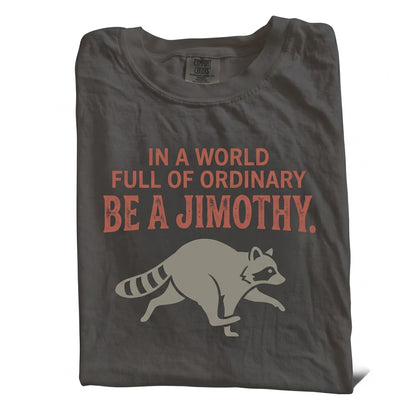 Jimothy Raccoon Graphic Print Black White Quirky Wildlife Animal Lover Gift Unisex TShirt