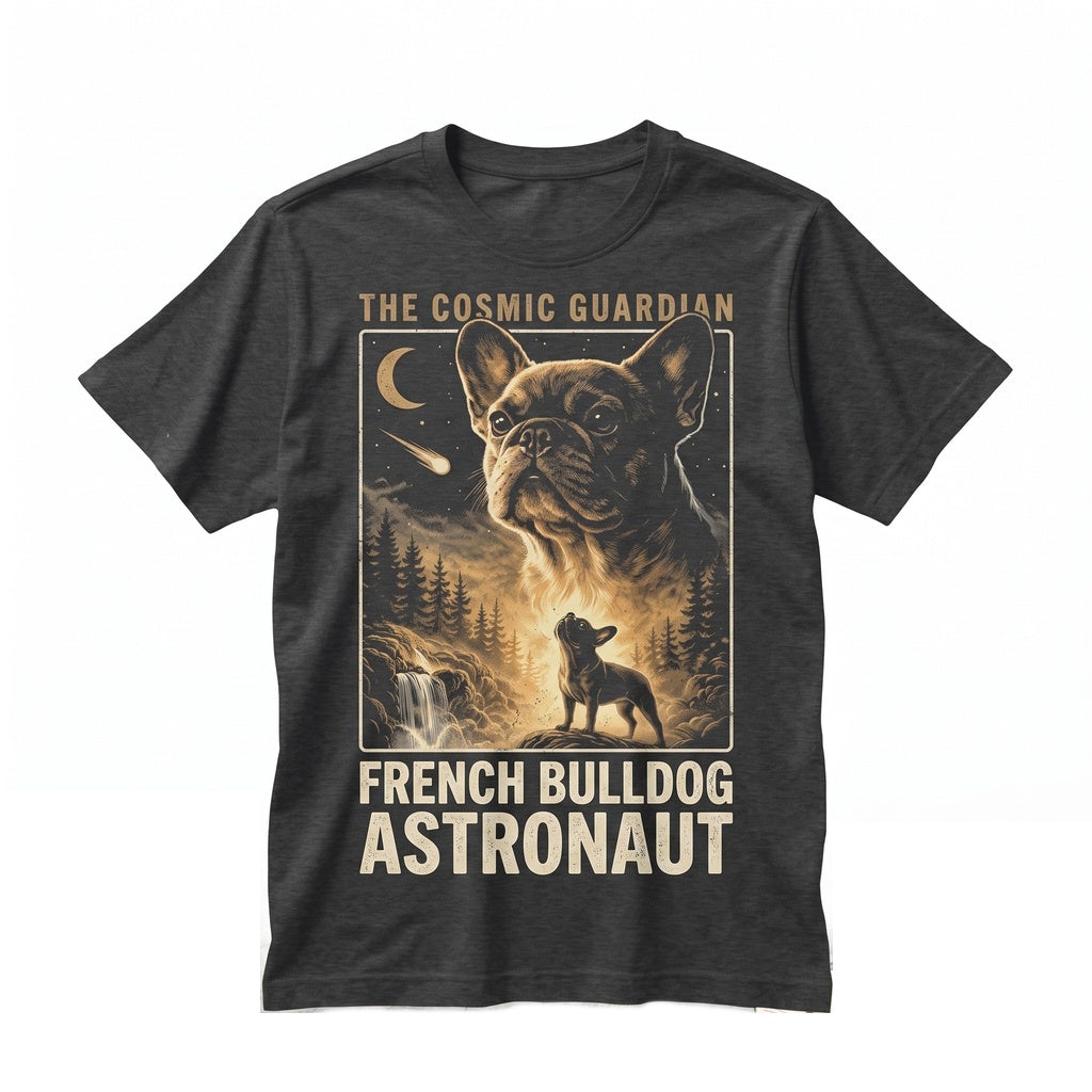 Retro 90s French Bulldog Full Moon Howling Animal Graphic Cozy Pup Crewneck Unisex TShirt