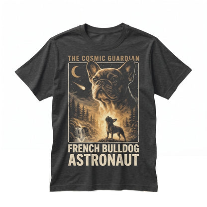 Retro 90s French Bulldog Full Moon Howling Animal Graphic Cozy Pup Crewneck Unisex TShirt