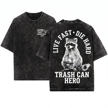 Live Fast Japanese Raccoon Graphic Vintage Apparel Unisex Wash T-Shirt