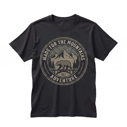 Boho Nature Mountain Bear Graphic Outdoor Wilderness Hiking Unisex TShirt