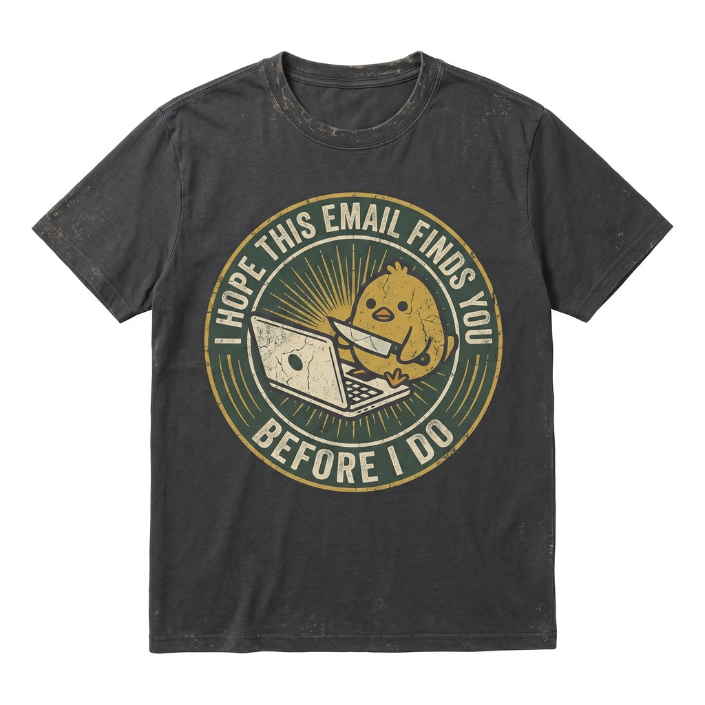 I Hope This Email Finds You Funny Embroidered Chick Meme Sarcastic Work Humor Graphic Top Unisex TShirt
