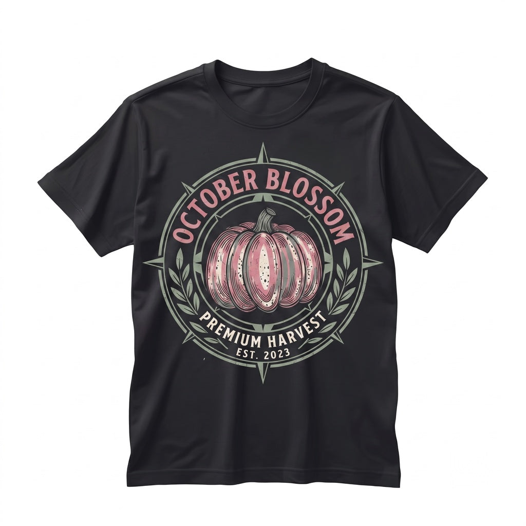 Pink Ribbon Breast Cancer Awareness Pumpkin Fall Support Squad Graphic Unisex TShirt