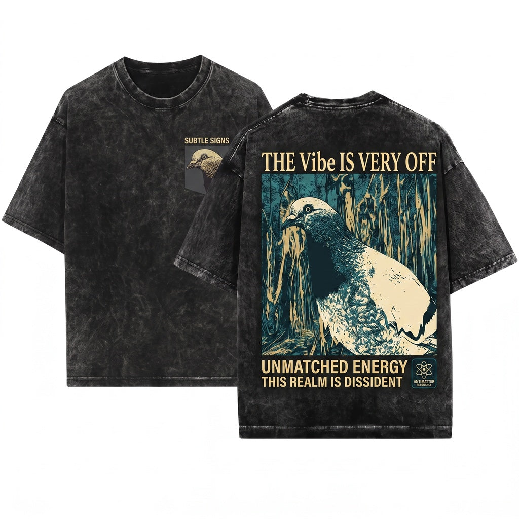 The Vibe Is Very Off Vintage Japanese Pigeon Graphic Unisex Wash T-Shirt