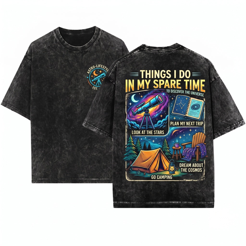 Stargazer Astronomy Celestial Night Sky Space Lover Universe Explorer Unisex Wash T-Shirt