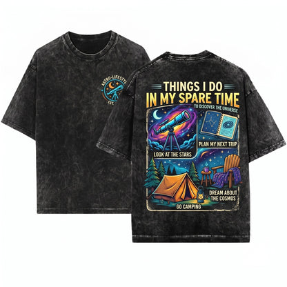 Stargazer Astronomy Celestial Night Sky Space Lover Universe Explorer Unisex Wash T-Shirt