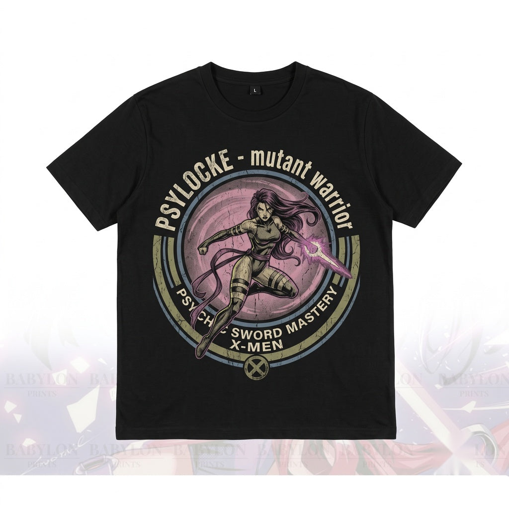 Oversized Psylocke Mutant Comic Book Graphic Retro 90s Vintage Apparel Unisex TShirt