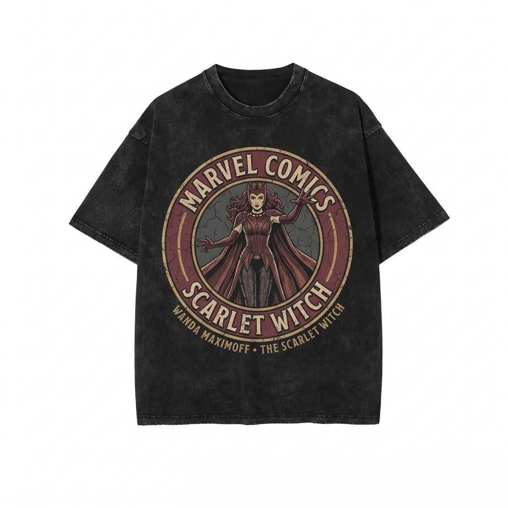 Oversized Scarlet Witch Wanda Maximoff Vintage Graphic Chaos Magic Comic Fan Gift Unisex TShirt