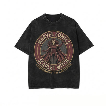 Oversized Scarlet Witch Wanda Maximoff Vintage Graphic Chaos Magic Comic Fan Gift Unisex TShirt