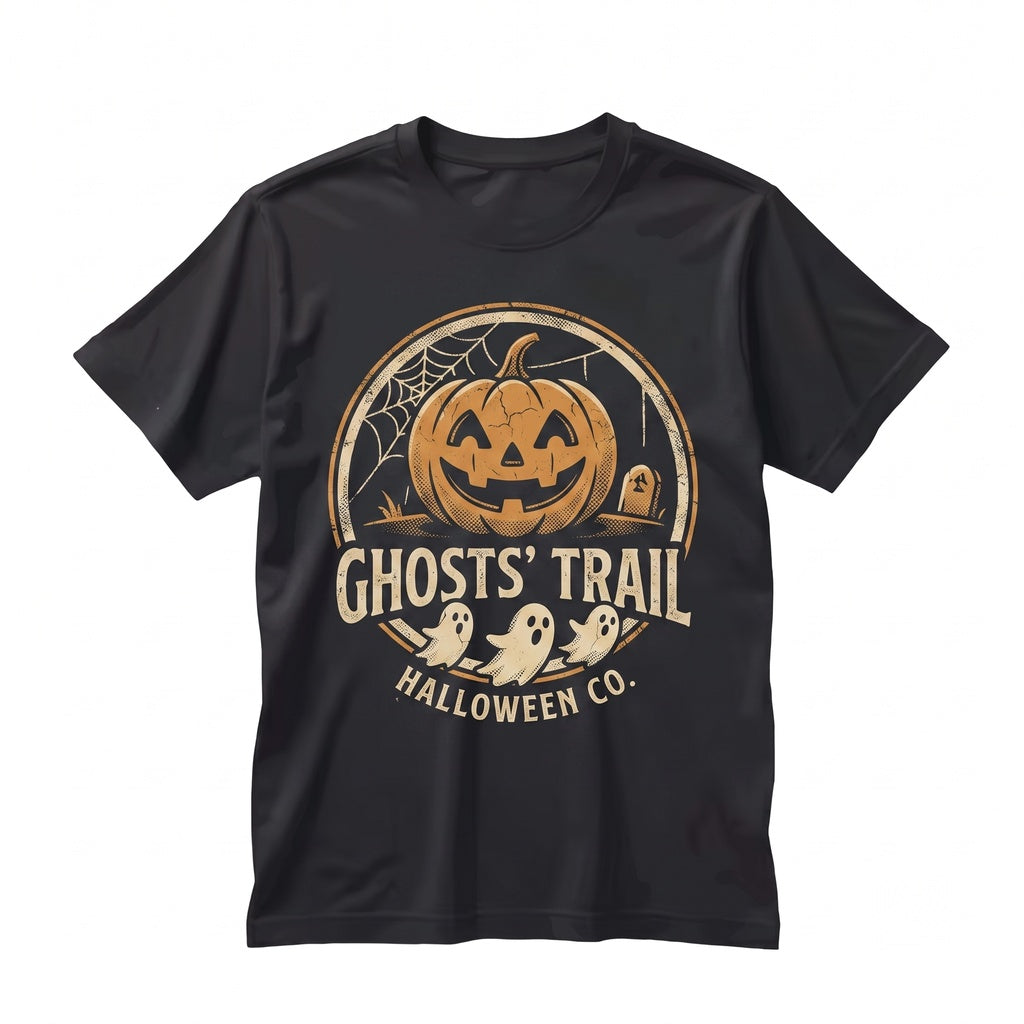 Haunted Pumpkin Patch Cute Ghost Graphic Autumn Seasonal Sweatshirt Unisex TShirt